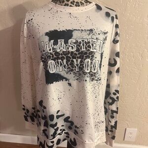 WASTED ON YOU Crewneck Cheetah Print Longsleeve